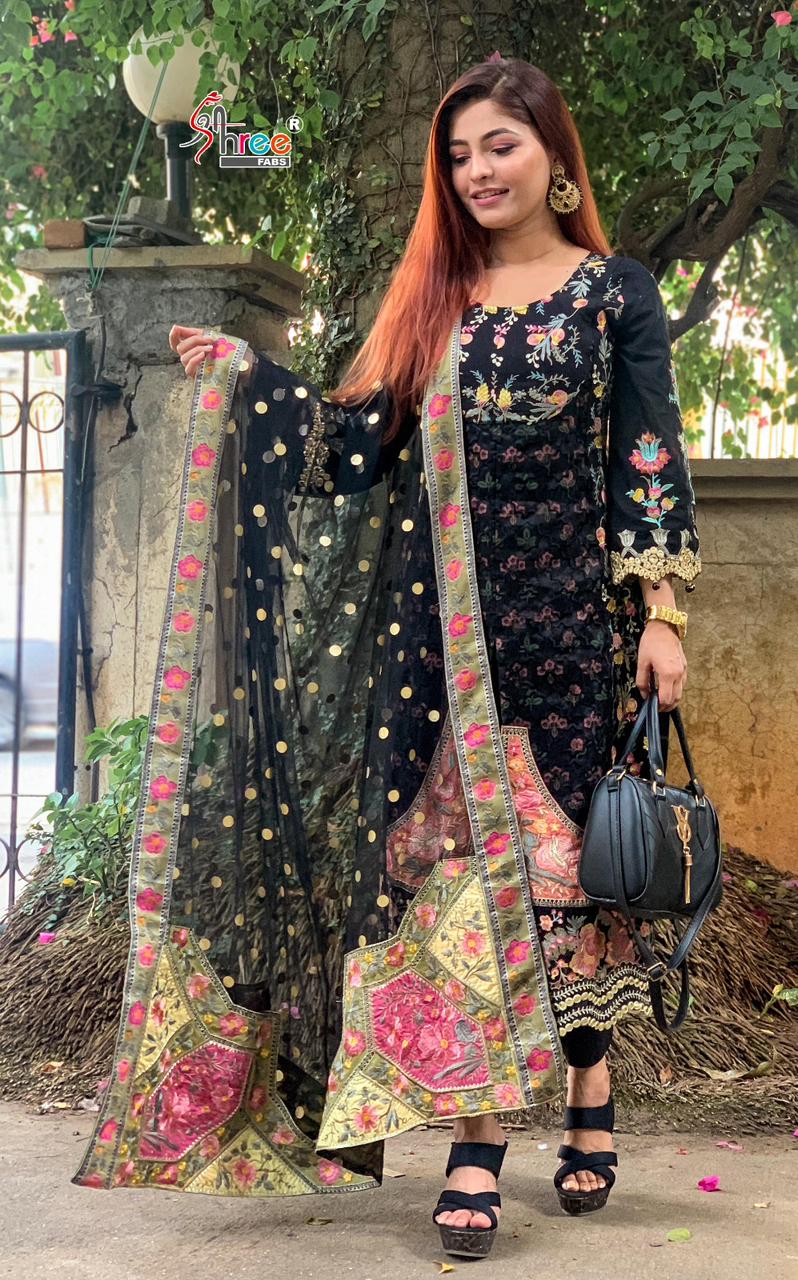 S 806 Cotton Heavy Embroidery Pakistani Suits Catalog